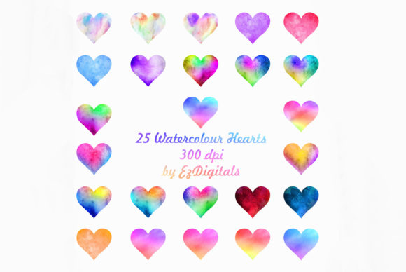 25 Watercolour Hearts Clipart Review for Real Embroidery Projects