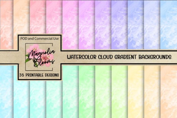 35 Pastel Cloud Watercolor Backgrounds Review