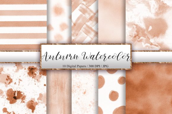 Autumn Watercolor Texture Backgrounds for Branding and Marketing