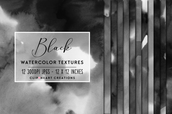 Black Watercolor Digital Papers for Branding & Marketing Backgrounds