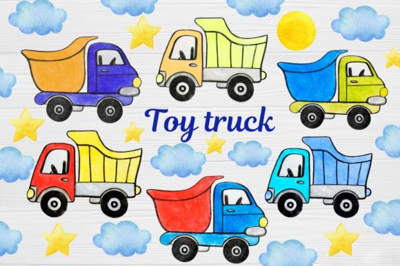 Dump Truck Clipart, Watercolor: A Craft-Friendly Design for Handmade Projects