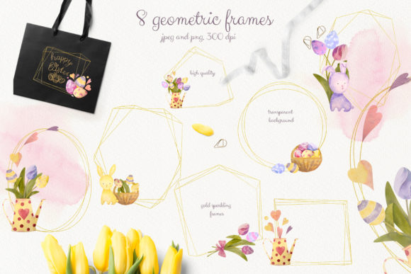Easter Time Watercolor Egg Frames for Decorative Blog Design