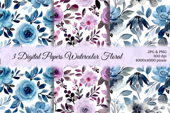 Floral Watercolor Patterns for Modern Design Projects
