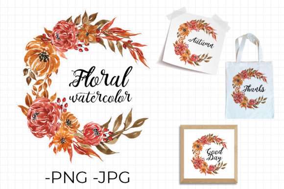 Floral Watercolor Wreath Autumn Set 2 Review