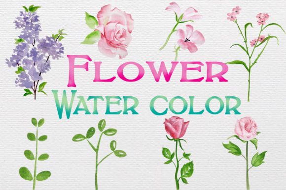 Flowers by Watercolor Painting for Crafts