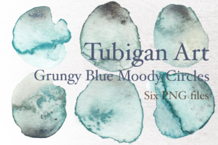 Grungy Blue Watercolor Circles: Textures for Logos