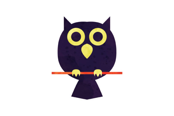 Halloween Watercolor Icon Owl for Crafters & Etsy Sellers