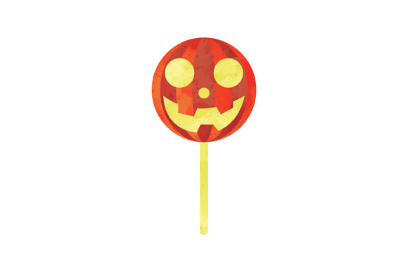 Halloween Watercolor Icon: Pumpkin Candy for Creative Sellers