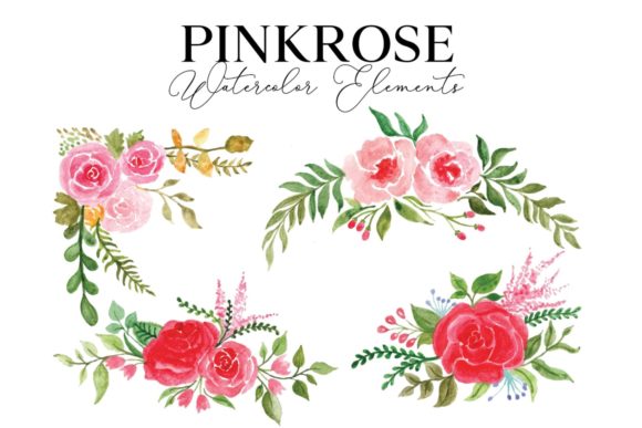 Pink Rose Watercolor Element: A Soft Touch for Local Branding and Packaging