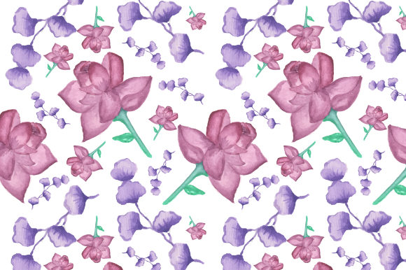 Purple Watercolor Floral Pattern for Etsy & Digital Product Sellers
