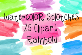 Rainbow Watercolor Splotches Clipart Textures