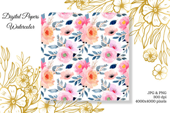 Seamless Pattern Floral Watercolor 17 for Etsy & Print-on-Demand Sellers