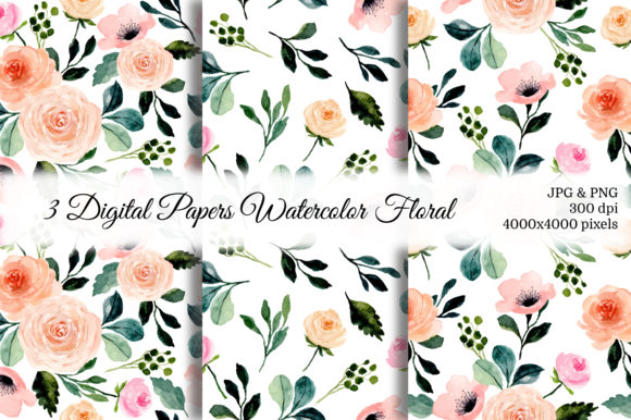 Seamless Pattern Floral Watercolor 34 for Crafters & Handmade Sellers