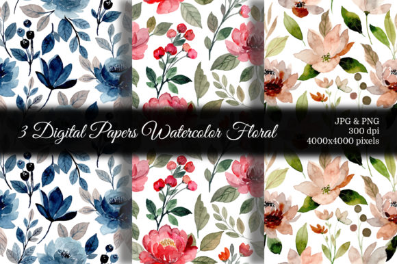 Seamless Pattern Floral Watercolor 69 for Etsy & Print-on-Demand Sellers