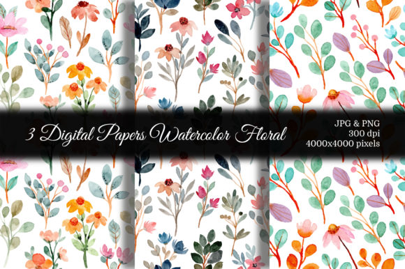 Seamless Pattern Floral Watercolor 77 for Branding & Marketing Use