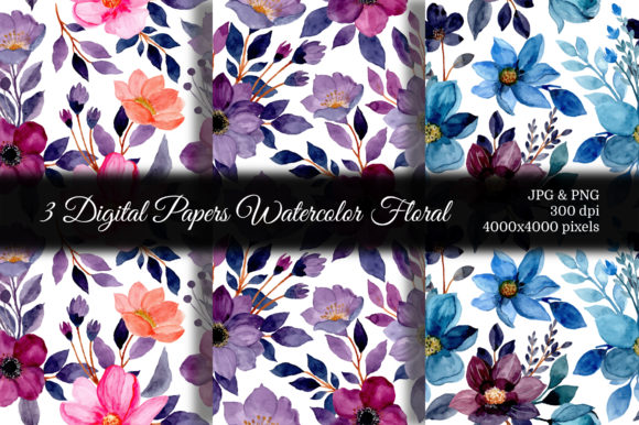 Seamless Pattern Floral Watercolor 79 for Real Small Business Branding