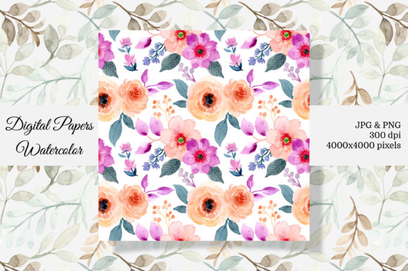 Seamless Pattern Floral Watercolor 8: A Fresh Touch for Editorial & Blog Design