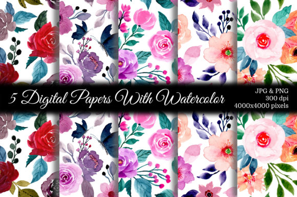 Seamless Pattern Floral Watercolor 97 for Branding & Marketing