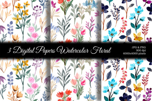 Seamless Pattern Floral Watercolor 99 for Blog & Editorial Design Projects