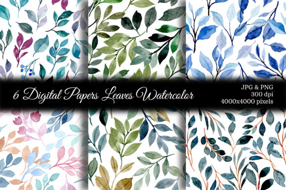 Seamless Pattern Leaves Watercolor 13 for Crafters and Etsy Sellers