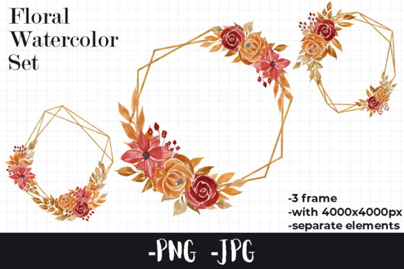 Watercolor Autumnal Floral Frame 4 for Craft Bloggers and Content Publishers