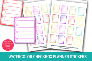 Watercolor Checkbox Planner Stickers for Crafts & Digital Product Sellers