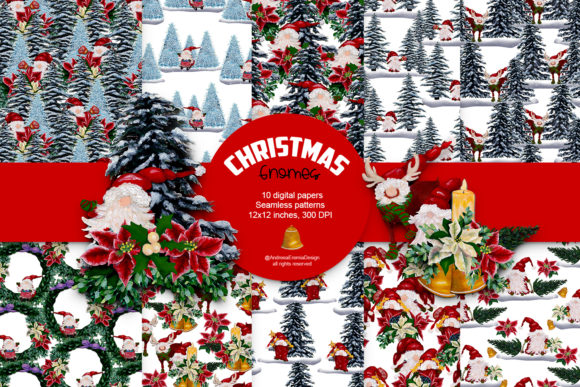 Watercolor Christmas Gnomes Patterns: Festive Flair for Holiday Branding and Visual Content