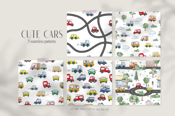 Watercolor Funny Cars Patterns: A Playful Touch for Blog and Content Design