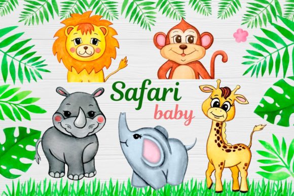 Watercolor Safari Animals Clipart for Crafts & Creative Branding